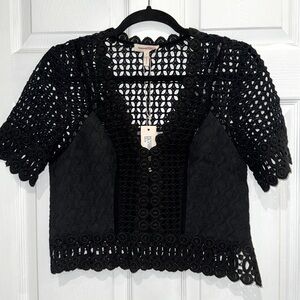 Rebecca Taylor Lace Crochet Crop Top